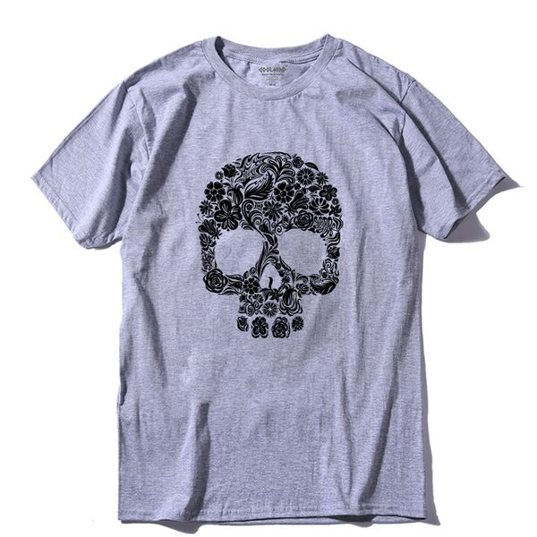 

спорт coolmind sk0228a 100% хлопок o-шеи черепа печати мужчины футболки случайные летом прохладно панк футболки свободный мужской футболки т