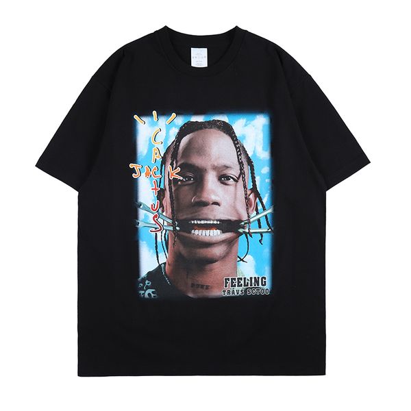 

2021 new hip hop man's cotton t-shirt short sleeves, graphics printout summer f9d7, White;black