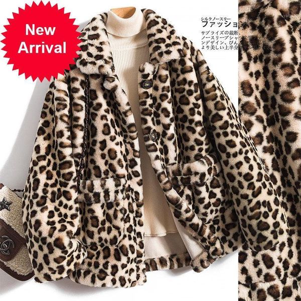 

high-end fur coat lamb wool coat leopard print two-sided woolen1, Black