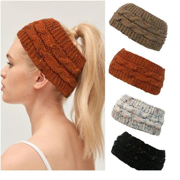 

women winter warm knitted hats headwear stretchy soft comfort ponytail hats skullies beanies hats no wool ca qylpnf