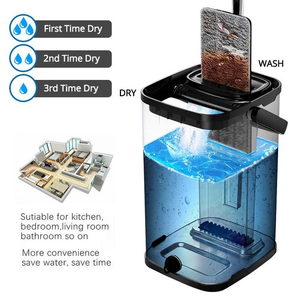 

нержавеющая сталь швабра плоского squeeze волшебной matic швабра и ведро избегайте мытье рук ткани для очистки кухня ленивого швабра qh bbyh