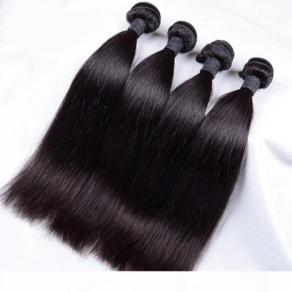 

brazilian straight hair 3 bundles virgin brazilian hair bundles remy human hair extension, Black