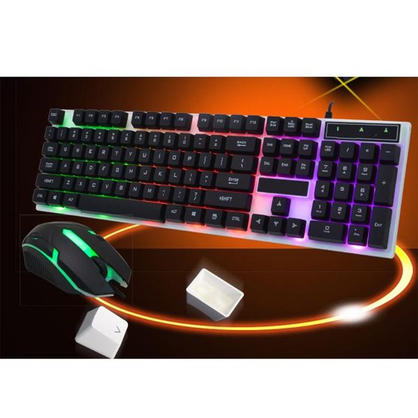 

wired 104 keys keyboard mouse combo backlights usb connection for pc lapnotebook