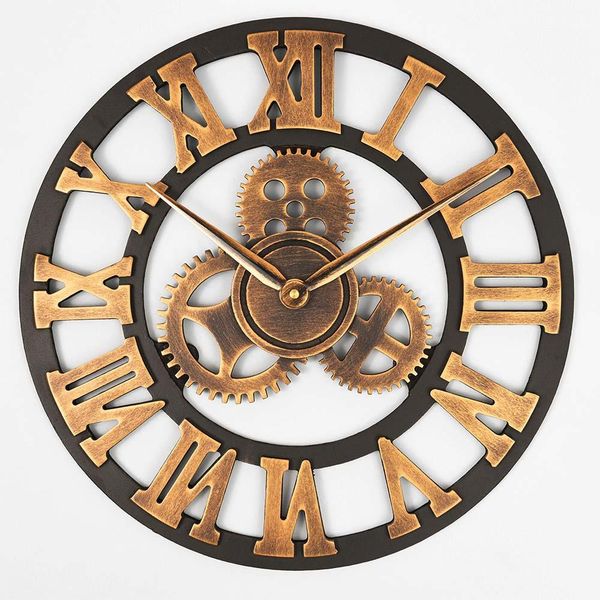 

handmade oversized 3d retro rustic decorative luxury art big gear wooden vintage large wall clock on the wall for gift 20 inche bbyvbv
