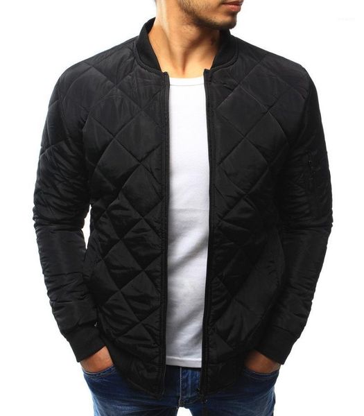 

2018 winter pilot jackets men new grid jacket cotton clothes warm outwear army jacket stand collar zipper men windproof1, Black;brown