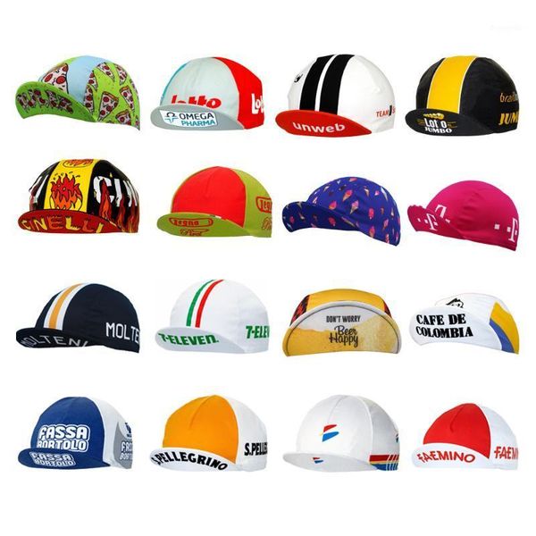 

multi types breathable cycling caps bike wear hat pro team bicycle caps men and women jersey set matching mountain road headwear1, Black