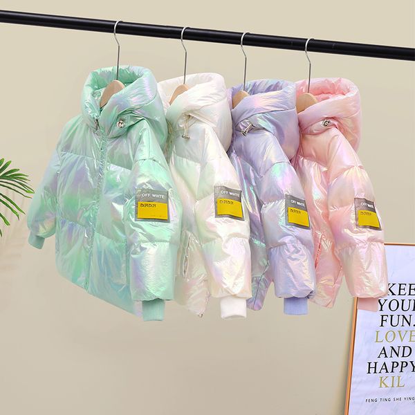 

off season new down jacket boys and girls winter wear children's short wash colorful coat, Blue;gray