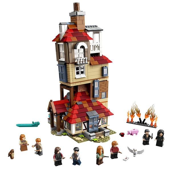 

new 2020 magic movie potter attack on the burrow building blocks kits bricks set classic model kids toys for children gift c1114