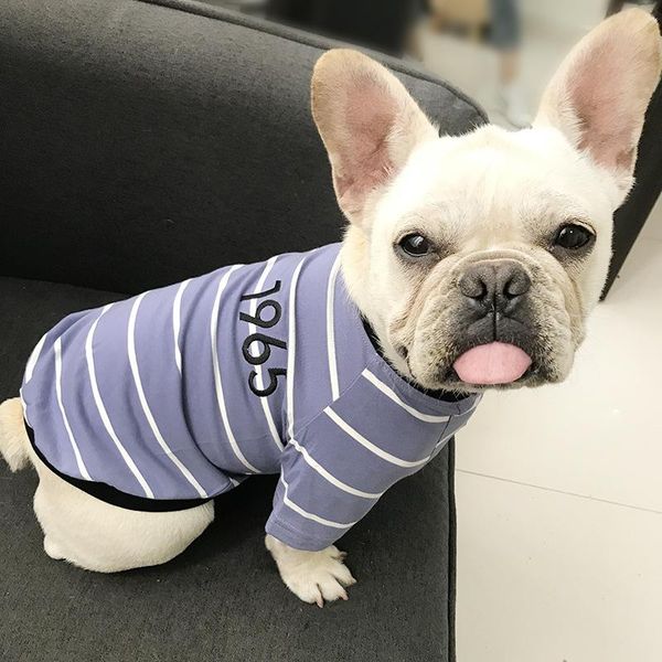 

cute stripe pet cat dog summer shirt vest pajamas clothes for yorkie poodle small dog puppy jacket coat costume clothing