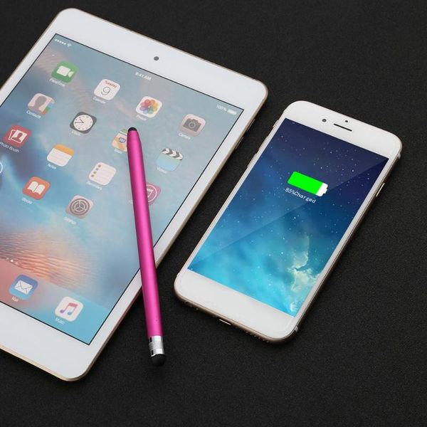 

10 colors round dual tips capacitive stylus touch screen drawing pen for phone ipad smart phone tablet pc computer drop shipping