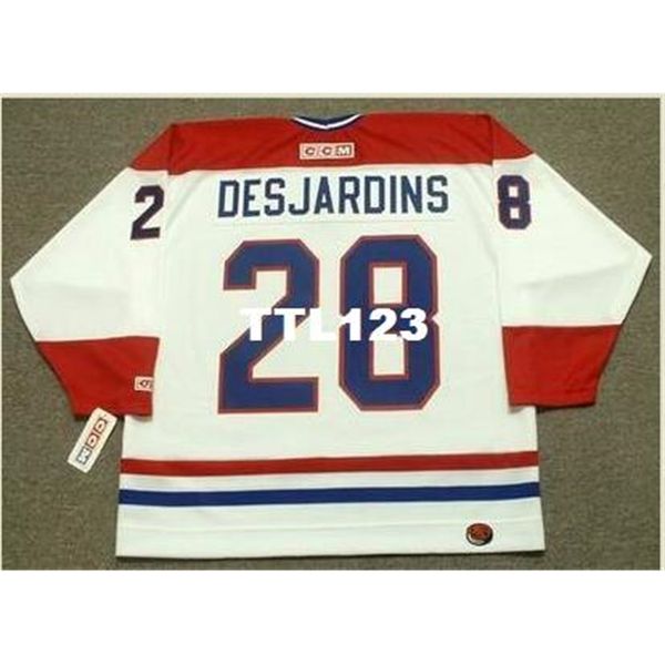 

mens #28 eric desjardins montreal canadiens 1993 ccm k away home hockey jersey or custom any name or number retro jersey, Black