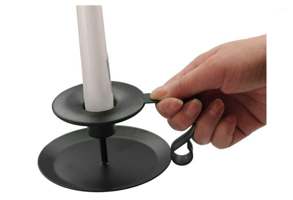 

candle holder - vintage/retro style classic look taper candlestick holder, matte black1