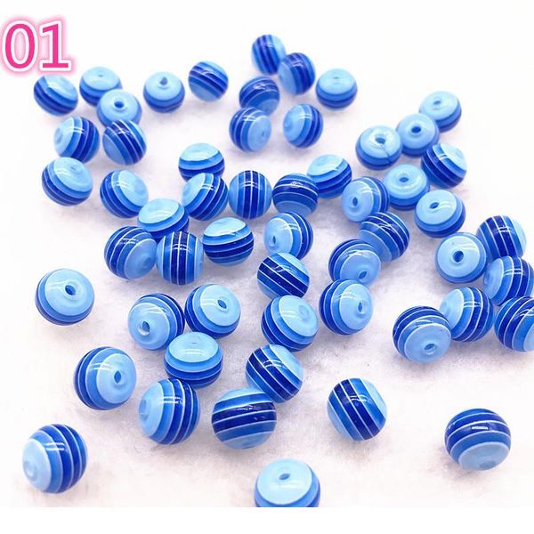 

6/8mm 50pcs diy bracelet accessories children handcraft department round transparente resin stripe beads for jewelry jllhoh