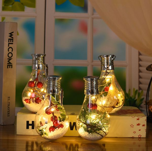 L'ultima palla di Natale in stile lampadina di Natale, semplice luce di plastica trasparente, decorazione pendente dell'albero di Natale, spedizione gratuita