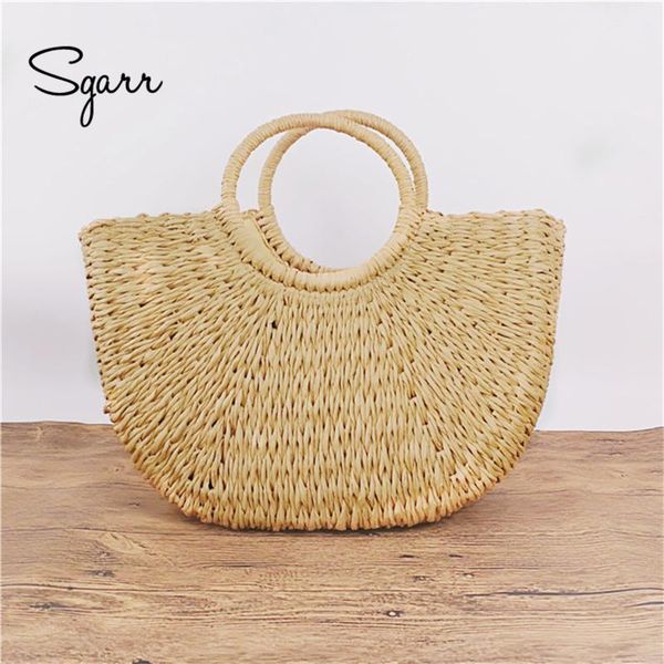 

sgarr summer new fashion women straw handbags famous brands handmade luxury ladies beach bags female shoulder bag