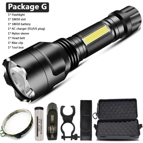 

xm l t6 cob led flashlight torch aluminum 4000 lumens waterproof hard for camping bicycle light lantern bbyhgi alice_bag