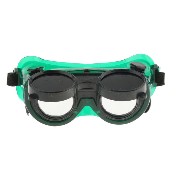 

welding cutting welders goggles glasses flip up dark green lenses 190mm dia