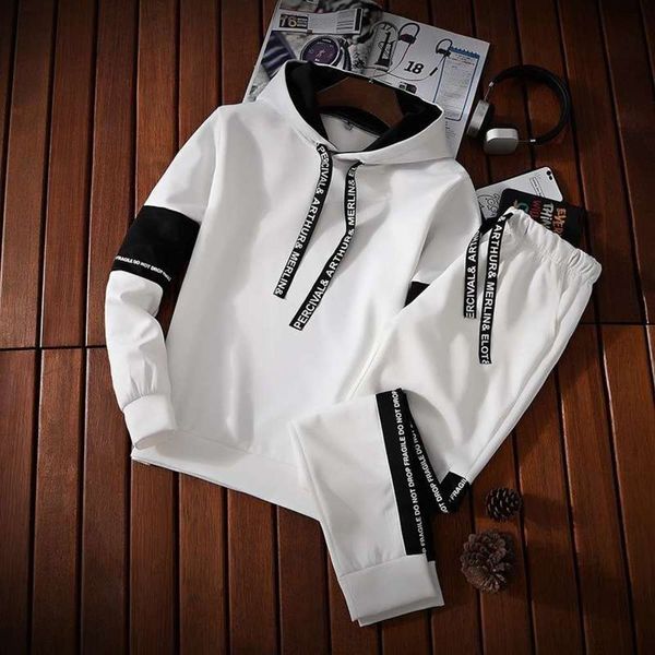 

sportswear a new set of autumn men's and winter hooded sweater suit student plush thickened coat 53nk, Gray