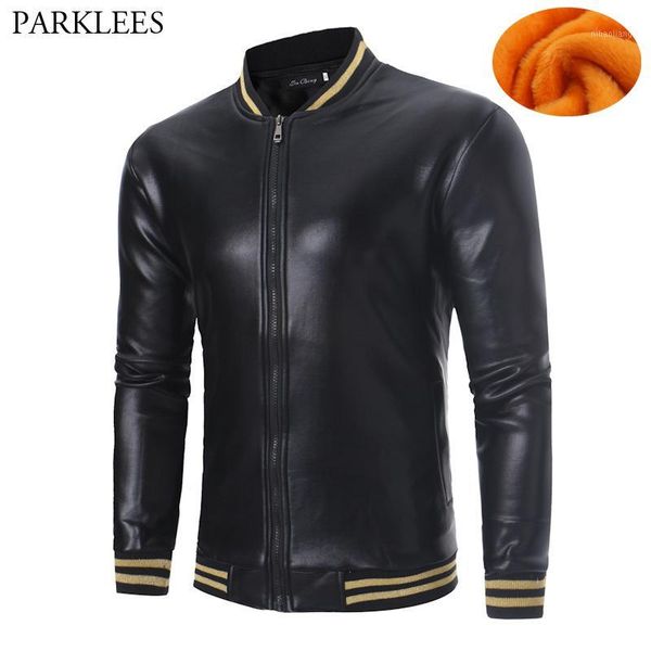 

winter black coated jacket men 2020 brand new plus velvet mens jackets and coats hipster hip hop nightclub baseball jacket man1, Black;brown