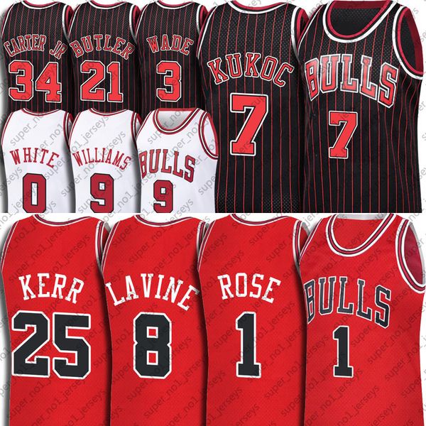

derrick zach rose lavine jersey custom chicago bull jersey tony steve kukoc kerr jerseys patrick coby williams white butler wade, Black;red