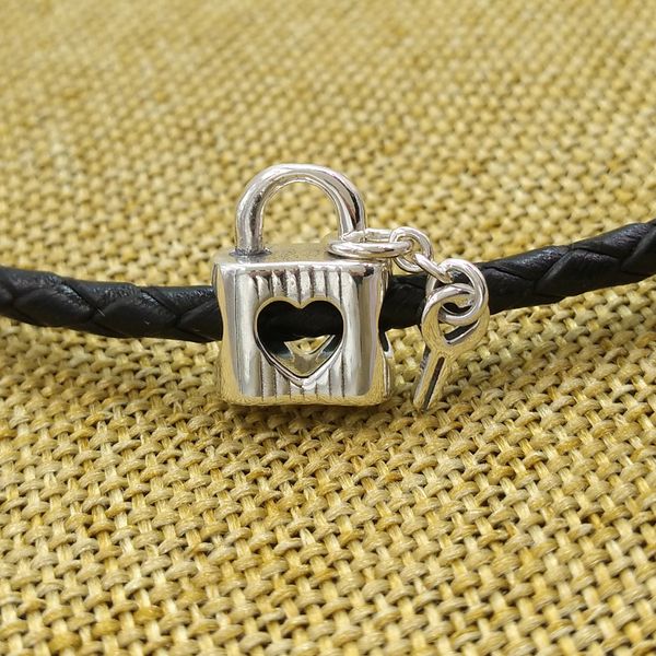 Moda 100% 925 Ayar Gümüş Takı Pandora Charm Asma Kilit Kalp Anahtar Boncuk Bilezikler Ile Logo ALE Bileklik Kadın Erkek Doğum Günü Hediyesi Sevgililer Günü 790095C01