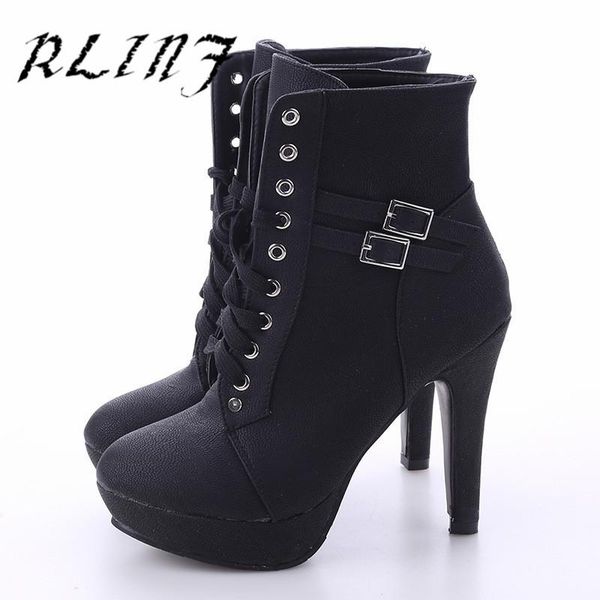 

rlinf high-heeled women's fashion boots women's short boots, Black