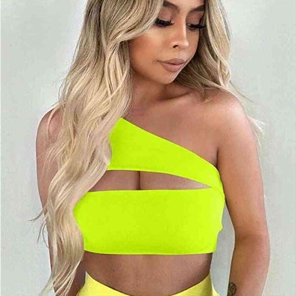 

womens one shoulder sleeveless bra ladies bralet vest tank crop 4color, White