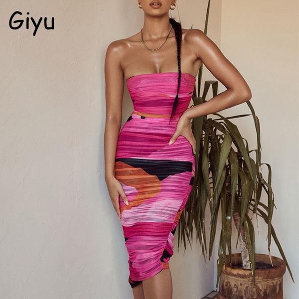 

giyu print mesh women dresses 2021 autumn bodycon club party dress ruched off shoulder slash neck backless female vestidos, Black;gray