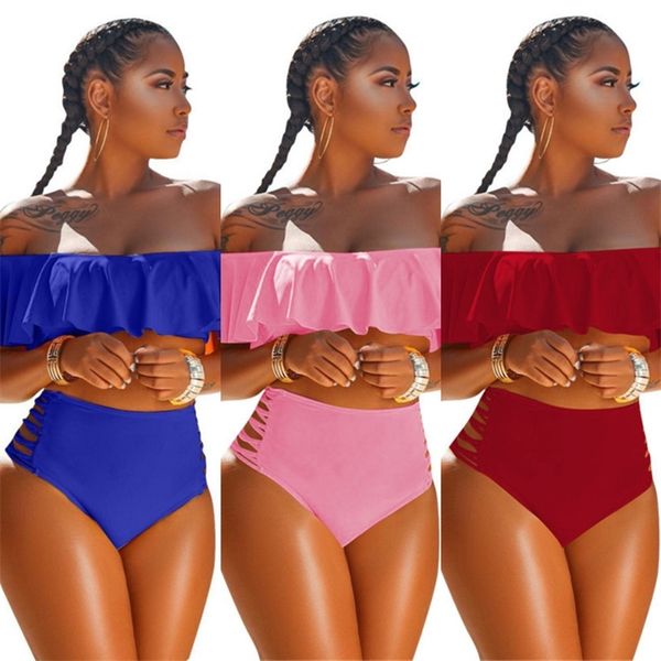 

women swimwear off shoulder crop tees + shorts two-piece clothing suit fashion swimsuit casual swimming sets h12711, White