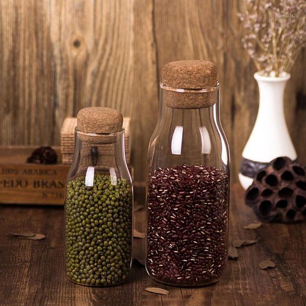 

transparent fresh-keeping sealed dried glass containers storage storage box cork tank fruit cereals v6i91