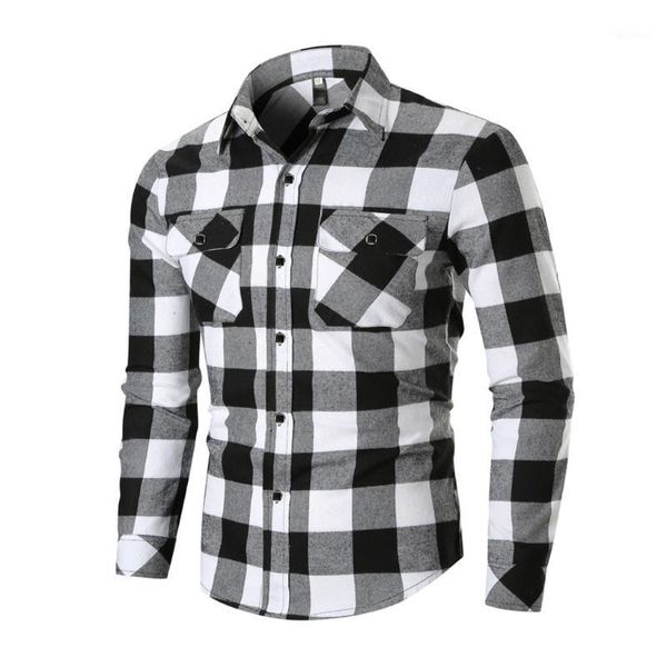 

fashion men brand shirt plaid stand collar long sleeve streetwear button up chic business casual shirts men 2019 camisa masculin1, White;black