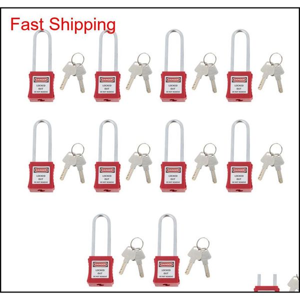 

10 pcs safety padlock lockout tagout lock keyed padlock, pa & qylhcp yh_pack