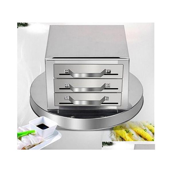 

rice noodle rolls machine stainless steel steamer 3 grid drawer pull rice rolls machine household ziueq
