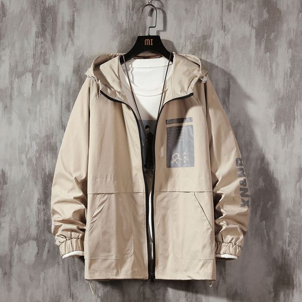 

men's casual oversize denim jacket graphic printed woman 2021 new hooded coat korean streetwear male jackets sggd, Tan;black