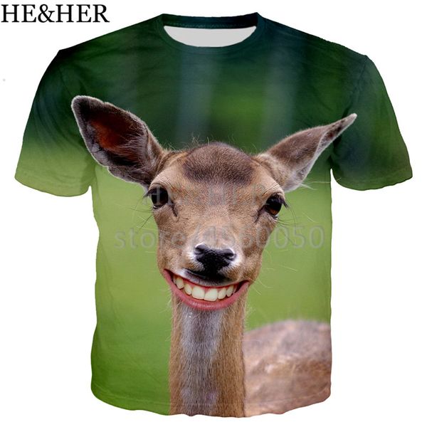 

new animal deer 3d print shirts funny funny horror men clothing