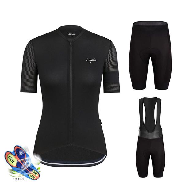 

racing sets raphlva cycling jersey set 2021 women's summer mtb mountain bike clothing ropa ciclismo mujer breathable, Black;blue