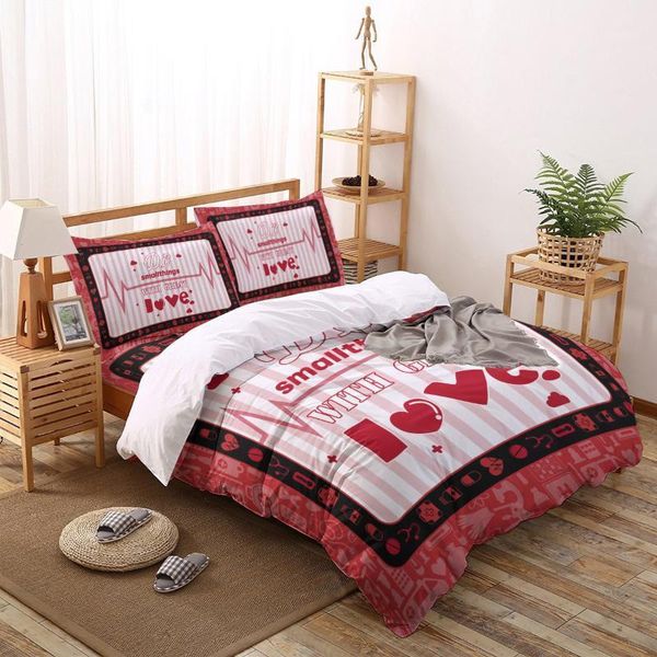 

outbreak encouraged printed bedding sets duvet cover set pillowcase bed sets home bedclothes bed linen1