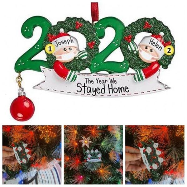 

party 2020 quarantine christmas birthdays decoration gift family together santa claus personalized hanging ornament dda540