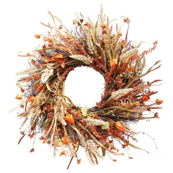 

fall harvest wreath autumn door wreath for front door or indoor wall thanksgiving & fall season dÃ©cor (24 inches)
