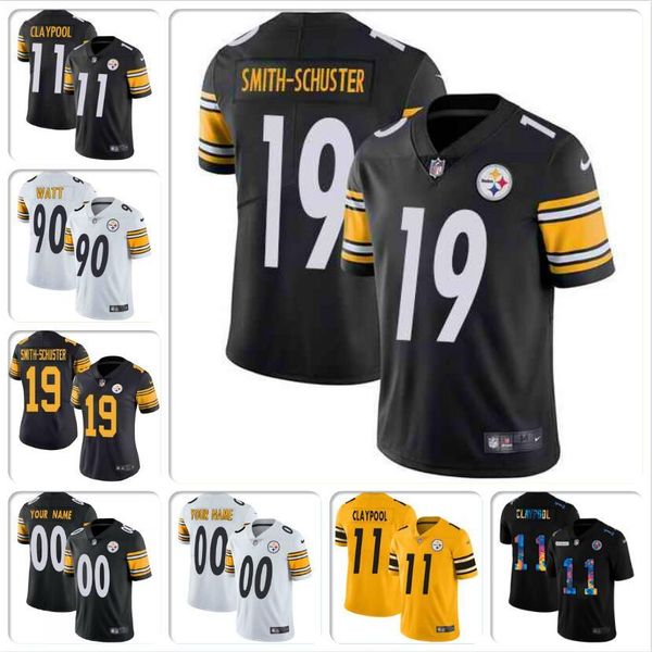 

chase claypool juju smith-schuster tj watt jersey salute to service black custom ameircan football jerseys mens womens youth new 4xl