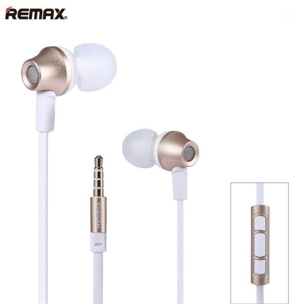 

remax in-earphone with microphone stereo metal headset 3.5mm earbuds for music player mp31