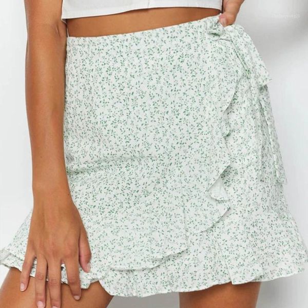 

skirts fashion bandage women solid ruffles lace up short skirt a-line pleated mini shirt for girls saia faldas up1, Black