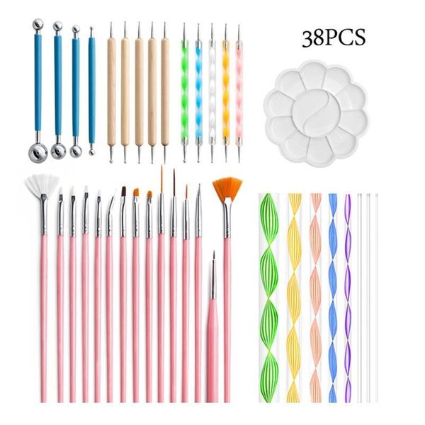 

38pcs mandala dotting pen tools set stencil ball stylus paint tray for painting rock coloring drawing drafting art qylugx, Silver