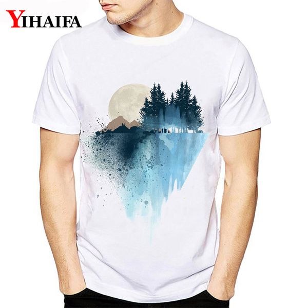 

sport yihaifa brand oversized cotton s 4xl 5xlt-shirt mens mans roupas print galaxy mountain tree graphic tees casual tee shirts