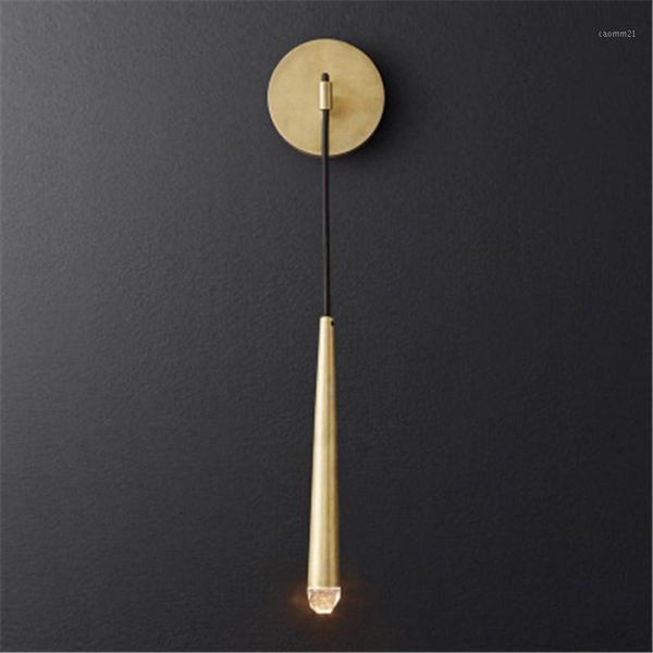 

nordic minimalist led wall light creative living room bedroom bedside retro brass l villa clothes shop aisle wall lamps1
