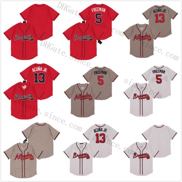 

#13 ronald acuna jr. jersey 5 freddie an blank no name no number cool flex base jersey mens stitched wholesale, Black