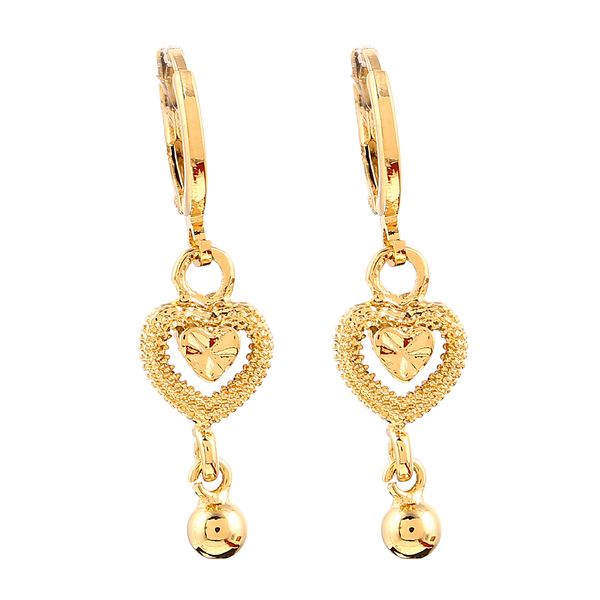 

african heart dangle earrings for women girl gold color ball earrings arab middle eastern jewelry gift, Silver