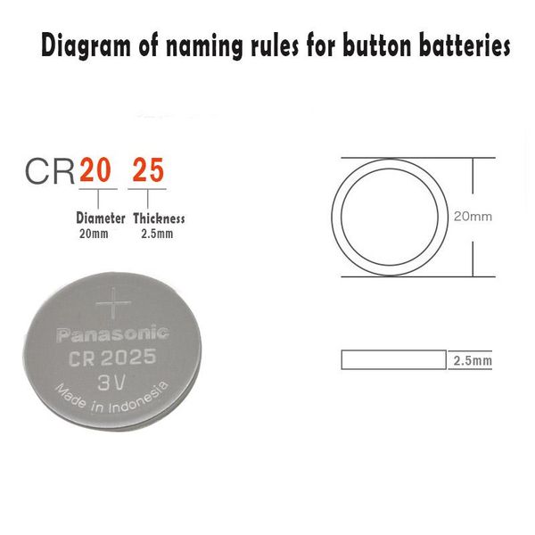 

20 шт. оригинальный новый аккумулятор для panasonic cr2025 3v кнопка кнопка ячейки батареи для часов cr 2025 wmtswz, Bronze;slivery