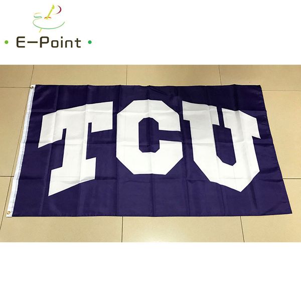 NCAA TCU Boynuzlu Kurbağa Bayrağı 3 * 5ft (90 cm * 150 cm) Polyester Bayrak Banner Dekorasyon Uçan Ev Bahçe Bayrağı Şenlikli Hediyeler