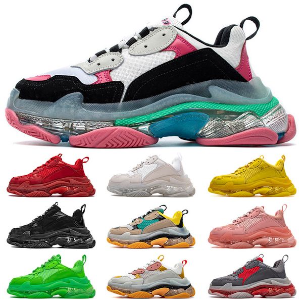 

2020 triple s white black mens shoes black pink yellow red designer shoes womens fashion casual shoes sneakers size 36-45
